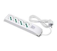 Fanton 4101000 - Multipresa Ciabatta FIDO 4 uscite Prese bipasso schuko 16A - Cavo 1,5 m. - Spina a Squadra schuko Ideale per casa/Ufficio+ Interruttore bipolare Luminoso Made in Italy