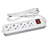 Multipresa 4 Prese Universali Ita/Schuko 10/16 A - Spina 16 A Con Interruttore