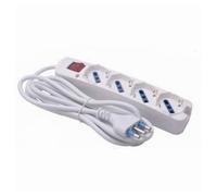 MULTIPRESA 4 USCITE UNIVERSALI CON INTERRUTTORE LUMINOSO SPINA 16A CAVO 3MT 8019