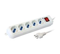 Techly Multipresa 300460 - 5 posti Italiana Bipasso/Schuko - Bianco