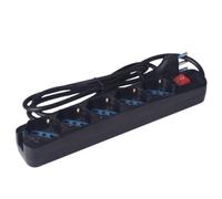 Multipresa 5 Posti SCHUKO Con Interrutore Spina 16A Colore Nero