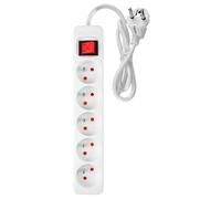 Multipresa 5 prese 1,5 m, 3 x 1,5 mm², bianco, ON/OFF 90-177