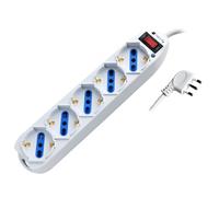 Techly Multipresa 103038 5 posti Italiana Bipasso/Schuko con spina 10A Bianco