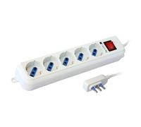 Techly Multipresa 5 Posti Italiana Bipasso / Schuko Spina Angolata