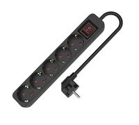 Multipresa 5 Prese con Interruttore TM Electron 3680 W Nero [1,5 m]
