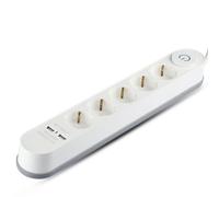 Multipresa 5 Prese Schuko 2 USB-A Cavo 3m Bianca V-TAC VT-1115-3