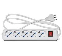 Multipresa link 5 posti universali ita/schuko 10/16 a - spina 16 a con interruttore, bianca lkmp05