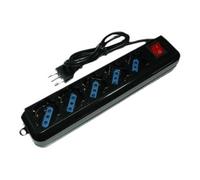 4837002 PRESA MULTIPLA LINK 5 SCHUKO CON INTERRUTTORE CAVO 1,5MT NERA