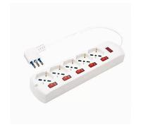 MULTIPRESA 5 USCITE UNIVERSALI SCHUKO + 5 INTERRUTTORI SPINA 10A CAVO 1.5MT 8070