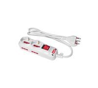 MULTIPRESA 6 CIABATTA PRESA SCHUKO 2 POSTI + 4 BIPASSO INTERRUTTORE VALEX BIANCA