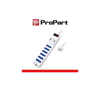 Multipresa 6 posti 10/16A bipasso 2P+T + 2 prese USB 2.1A RICARICA RAPIDA + int
