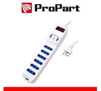 Multipresa 6 posti 10/16A bipasso 2P+T + 2 prese USB 2.1A RICARICA RAPIDA + int
