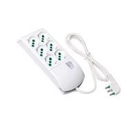 Multipresa 6 Posti Bipasso+schuko C Interr.termico 2 POLI+T16A Fido Bianca