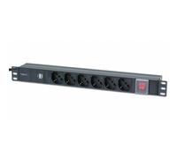 Techly Professional Multipresa per rack 19'' 6 posti con interruttore e 2 prese