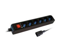 Techly Multipresa 6 posti nera con spina VDE