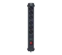 TM Electron TMUAD406 multipla a 6 prese con interruttore, protezione da sovratensione e finitura in alluminio
