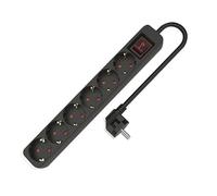 Multipresa 6 Prese con Interruttore TM Electron 3680 W Nero [1,5 m]