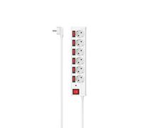Hama - Multipresa 6 posizioni Schuko, spina Schuko, cavo 1,5 metri metri, conswitch on/off generale e controllo per ogni singola presa, bianco