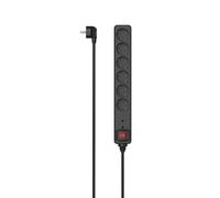 Hama Multipresa 6 prese 16A con interruttore e protezione contro le sovratensioni LED (prolunga multipresa 3m, blocco 6 prese tipo F Schuko, 3680W Max) Nero