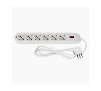 MULTIPRESA 6 USCITE UNIVERSALI SPINA 10A CAVO DA 1.5 MT BIANCO CIABATTA 80183N