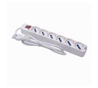 MULTIPRESA 6 USCITE UNIVERSALI SPINA 16A CAVO 3MT BIANCO CON INTERRUTTORE 80191N