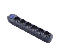 MULTIPRESA 6P BIP/SCHUKO+INTERR S/CAVO NERO FIG.10