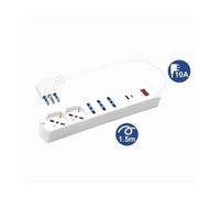 MULTIPRESA 7 IN 1 USB A + C + 3 PRESE PER BIPASSO + 2 SCHUKO/EU CAVO 1,5MT 80080