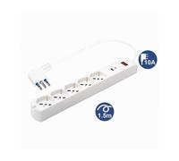 MULTIPRESA 7 IN 1 USB A + C + 5 PRESE PER BIPASSO / SCHUKO / EU CAVO 1.5MT 80082