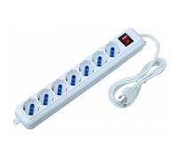 TECHLY MULTIPRESA 7xITALIANA/SCHUKO 10A/16A - 2500W - BIANCO - CAVO 3.0MT.