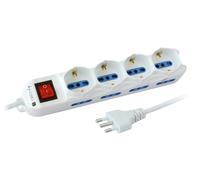 Techly Presa multipla 8 italiane / 4 Schuko con interruttore