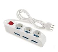 Multipresa 9 posizioni 3 schuko e 6 bipasso interruttore luminoso cavo 150cm - Bianco
