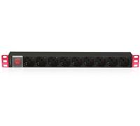 Techly Professional Multipresa 9 Posti da Rack 19'' con Interruttore Spina Itali
