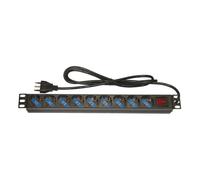 Multipresa 9 posti per rack 19" con interruttore 16a