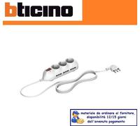 MULTIPRESA 9 USCITE BTICINO CON INTERRUTTORE 3699DB BIANCO.