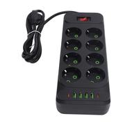 Multipresa a 8 Vie USB C con Presa Europea, Montaggio Tavolo e Parete, Cavo 2M, Spina UE 110-250V, Ricarica Compatta ed Efficiente per Ufficio e Casa (BLACK)