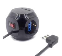 Multipresa a cubo 3 prese e 3 uscite USB nero