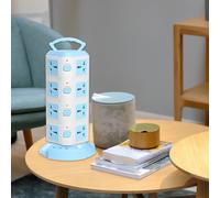 Multipresa a torre Kayannuo con 3 porte USB e 20 prese, cavo di prolunga da 2 metri, compatibile con spine universali - Stazione di ricarica per uomo
