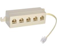 Multipresa Adattatore Telefonica 5 Prese Plug 6P4C E Cavo 20Cm Con 1 Spina Plug