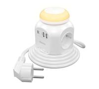 Multipresa Aisens Multifunzione 4 Prese + Qc3.0 con Luce Notturna 1,8m Bianca