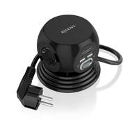 Multipresa da Tavolo Multifunzione Aisens con 3 Prese + 2xUSB-C - 2xUSB-A - 1,4m - Colore Nero