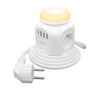 Multipresa Aisens ASPS-3A1CL01-W 4 prese interruttore USB-C 3 USB-A luce notturna