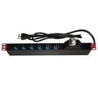 Link Multipresa rack 19" LK10050LR – 6 prese universali tripolari/Schuko, magnetotermico, rosso