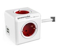 Multipresa Allocacoc Powercube Extended USB 4 prese 2 USB-A 1,5 m rosso bianco
