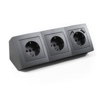 Multipresa angolare 3 ingressi schuko e 2 prese USB antracite McPower FLAIR