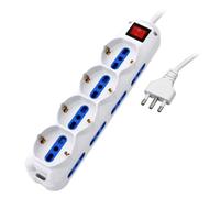 Atlantis P011-Sl2514-W Multipresa 12 Posti 4 Schuko 8 Ita Eu Interruttore Spina
