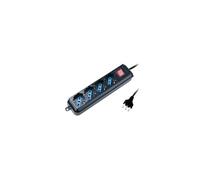 Atlantis Land Striscia Multipresa P011-SL3004P-B 4 Prese Bipasso 10/16A IEC 2500W Nero