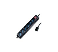 MULTIPRESA ATLANTIS P011-SL3006P-B 6 POSTI Schuko Interruttore Nera