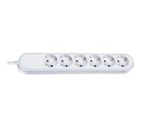 Multipresa Bachmann SMART 6 prese con interruttore e protezione bianca
