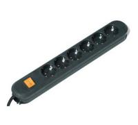 Bachmann Smart Steckdosenleiste 6x Schutzkontakt Schalter black Strip 381.151K