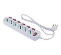 MULTIPRESA BIPASSO SCH +7 INT.LUM FME BIANCO POSTI 6 2P+T 16A MT 1,2 PZ 2